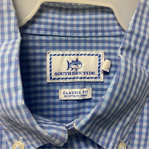 Men’s Southern Tide XL blue checked button down shirt - Picture 4 of 4